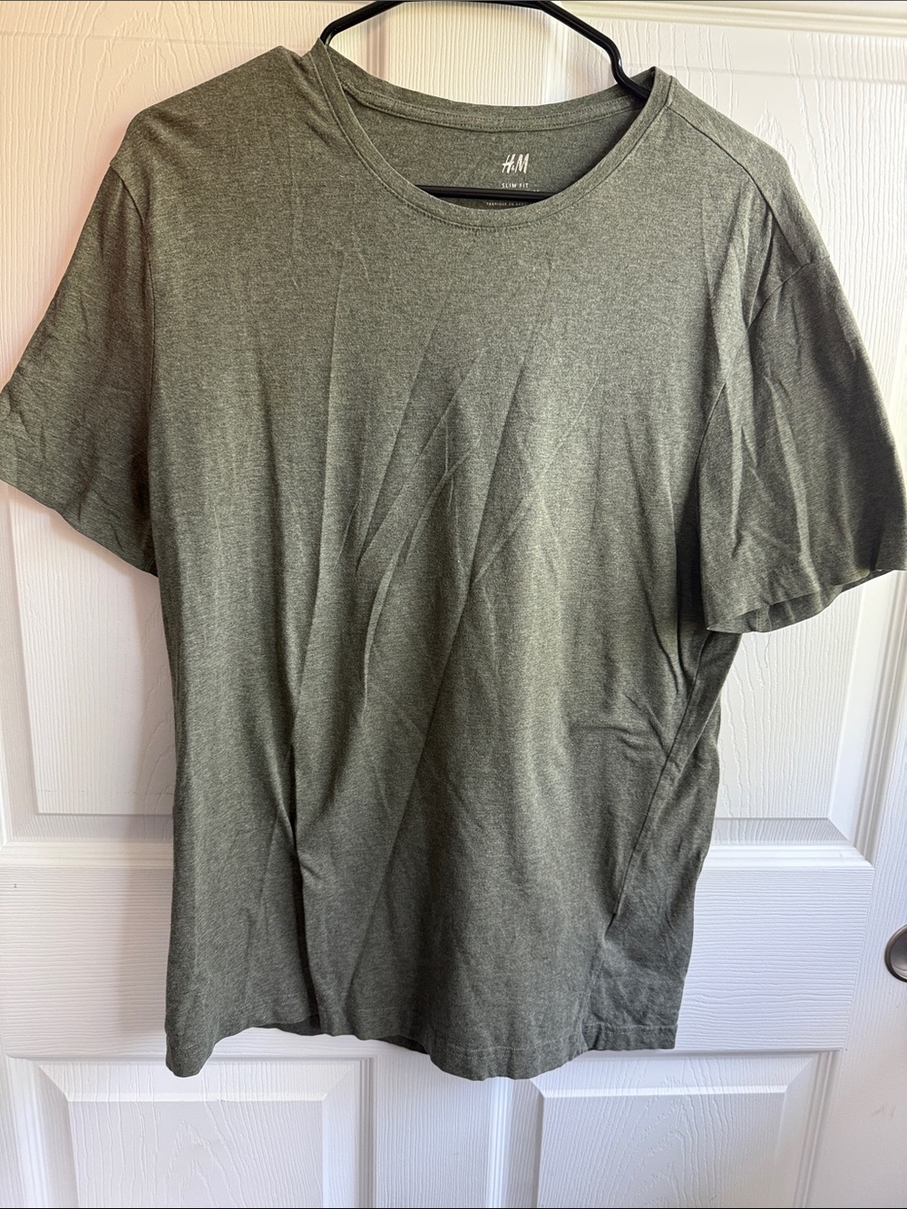 H&M Men's LargeShort-Sleeve Crew T-Shirt — Olive